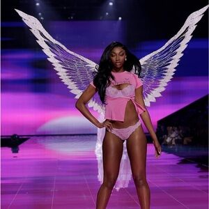 LACE BALCONET Pink purple VICTORIAS SECRET PINK BRA 34DD FASHION SHOW 2025